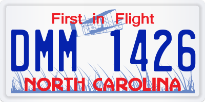 NC license plate DMM1426