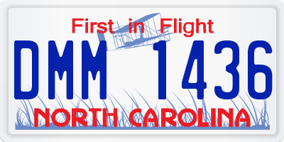 NC license plate DMM1436