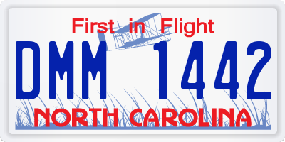 NC license plate DMM1442