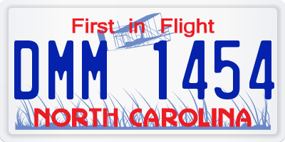 NC license plate DMM1454