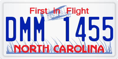 NC license plate DMM1455