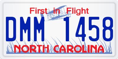 NC license plate DMM1458