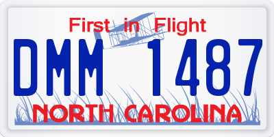 NC license plate DMM1487
