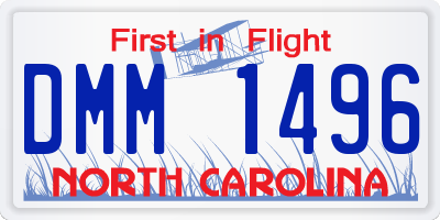 NC license plate DMM1496