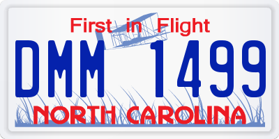 NC license plate DMM1499