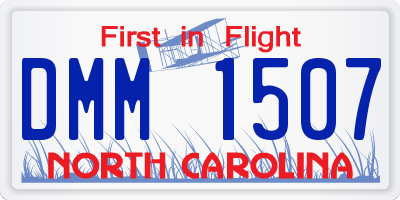 NC license plate DMM1507