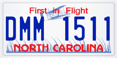 NC license plate DMM1511