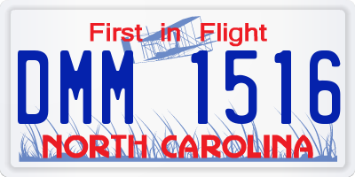 NC license plate DMM1516