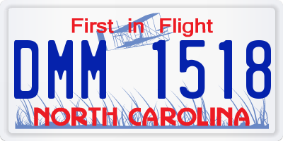 NC license plate DMM1518