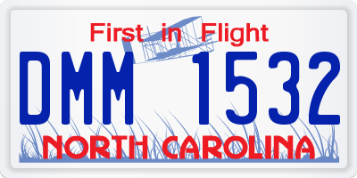 NC license plate DMM1532