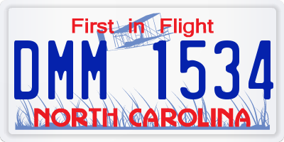 NC license plate DMM1534