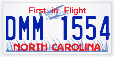 NC license plate DMM1554
