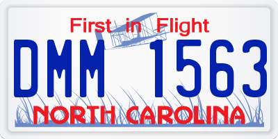NC license plate DMM1563