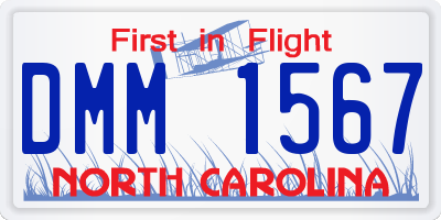 NC license plate DMM1567