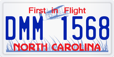 NC license plate DMM1568