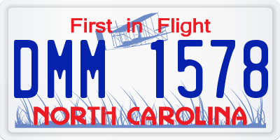 NC license plate DMM1578