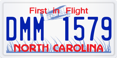 NC license plate DMM1579