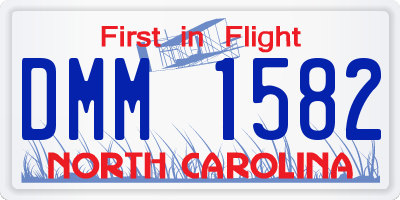 NC license plate DMM1582