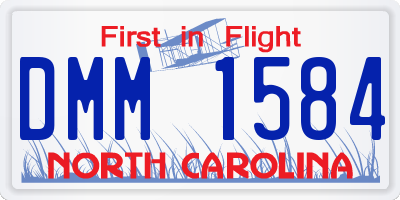 NC license plate DMM1584