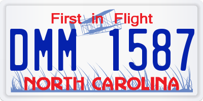 NC license plate DMM1587