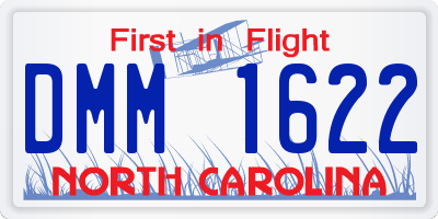 NC license plate DMM1622