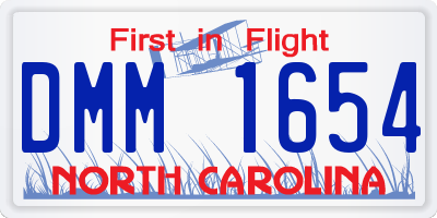 NC license plate DMM1654