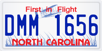 NC license plate DMM1656