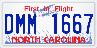 NC license plate DMM1667