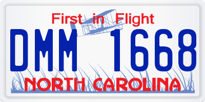 NC license plate DMM1668