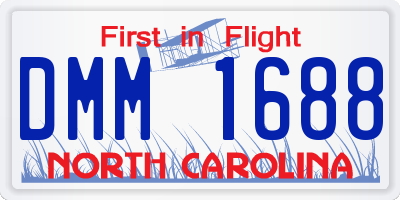 NC license plate DMM1688