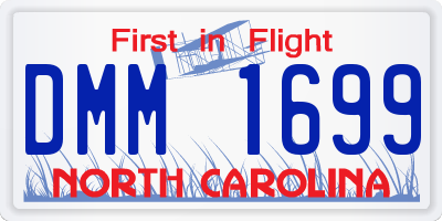 NC license plate DMM1699