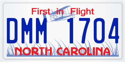 NC license plate DMM1704