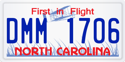 NC license plate DMM1706