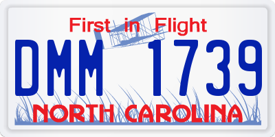 NC license plate DMM1739