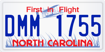 NC license plate DMM1755