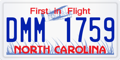 NC license plate DMM1759