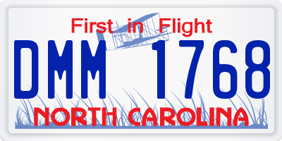 NC license plate DMM1768
