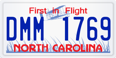 NC license plate DMM1769