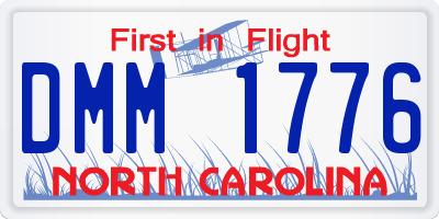 NC license plate DMM1776