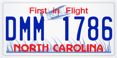 NC license plate DMM1786