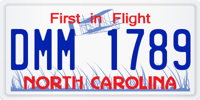 NC license plate DMM1789