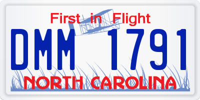NC license plate DMM1791