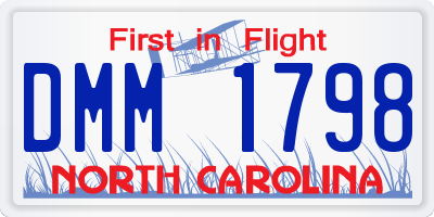 NC license plate DMM1798