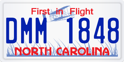 NC license plate DMM1848