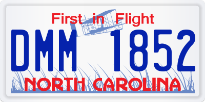 NC license plate DMM1852