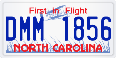 NC license plate DMM1856