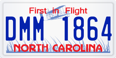 NC license plate DMM1864