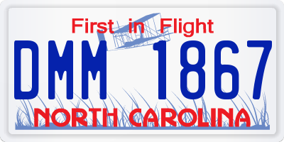 NC license plate DMM1867