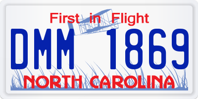 NC license plate DMM1869