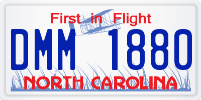 NC license plate DMM1880
